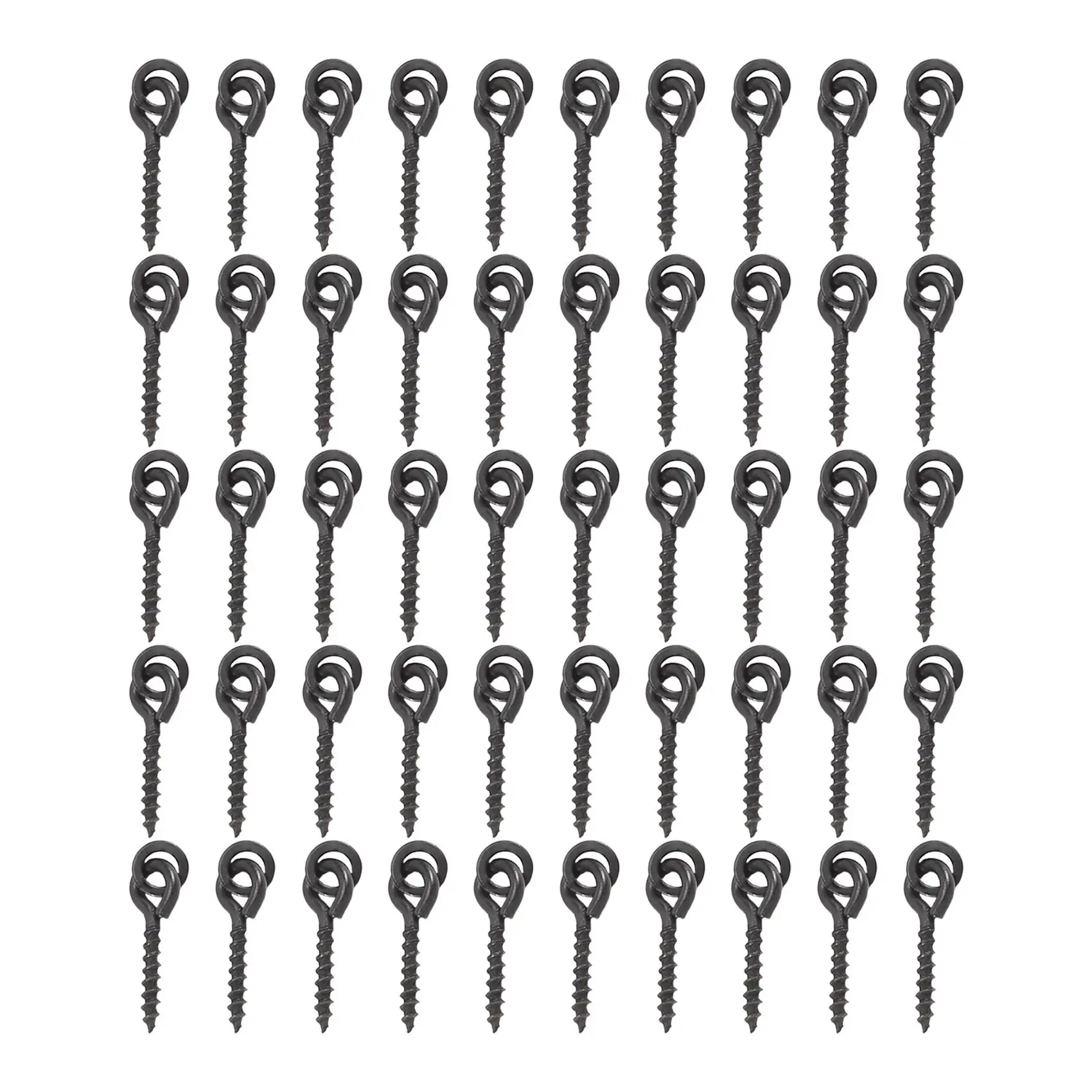 Hot 50pcs Carp Fishing Boilie Screw with Solid Ring Bait Tool Chod Rigs Carp Fishing Hair Tackle Accessory