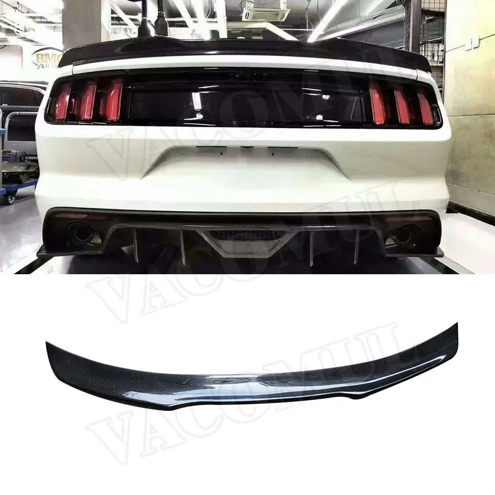 

VACOMUL Carbon Fiber Rear Lip Spoiler Wings for Ford Mustang GT V8 V6 GT350R Coupe 2015-2021 Duckbill Rear Trunk Wing B Style