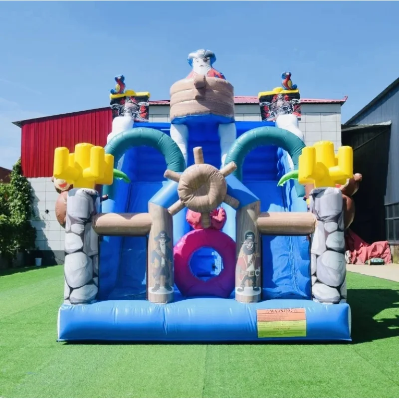 Commercial Grade Pirate Ship Inflatable Slide Pirate Theme Bouncer Slide for Kids Outdoor Party Rental Business