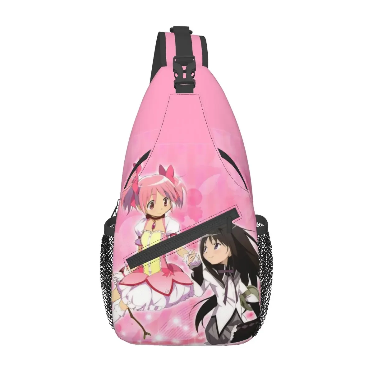 

Puella Magi Madoka Magica Small Sling Bag Chest Crossbody Shoulder Sling Backpack Outdoor Sports Daypack Anime Homura Akemi Cool