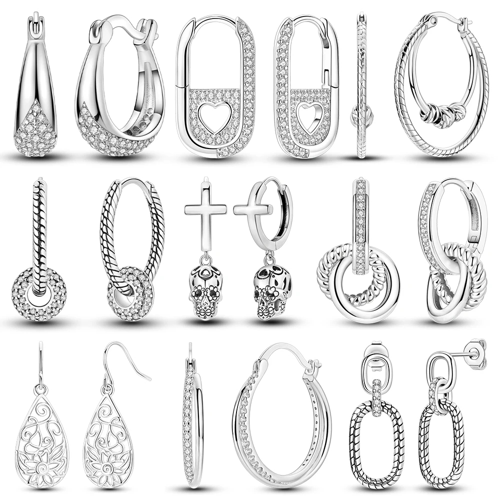 Silver Plated Earrings Silver Simple Geometric Hoop Earring Making Jewelry Wedding Gifts For Women Female Girl Earrings