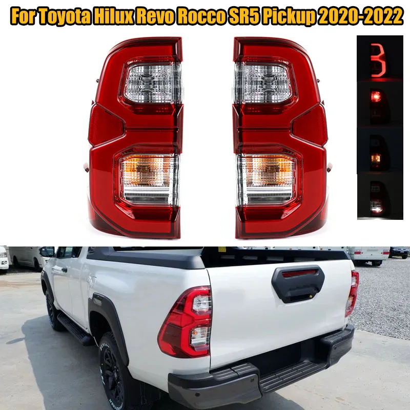 815600K430 815500K430 LED Tail Lamp Rear Tail Light Brake Lamp with Wire Harne For Toyota Hilux Revo Rocco SR5 Pickup 2020-2022