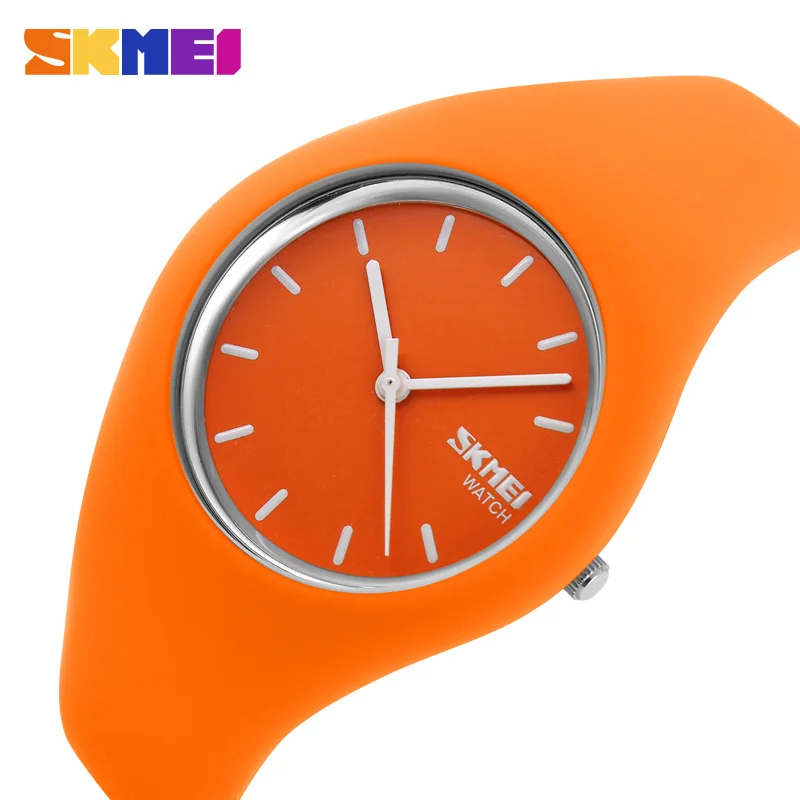 SKMEI 9068 Wristwatches For Lady Fashion Casual Watch Female Gift Women Watches Man Silicone Strap 3Bar Waterproof Clock Quartz