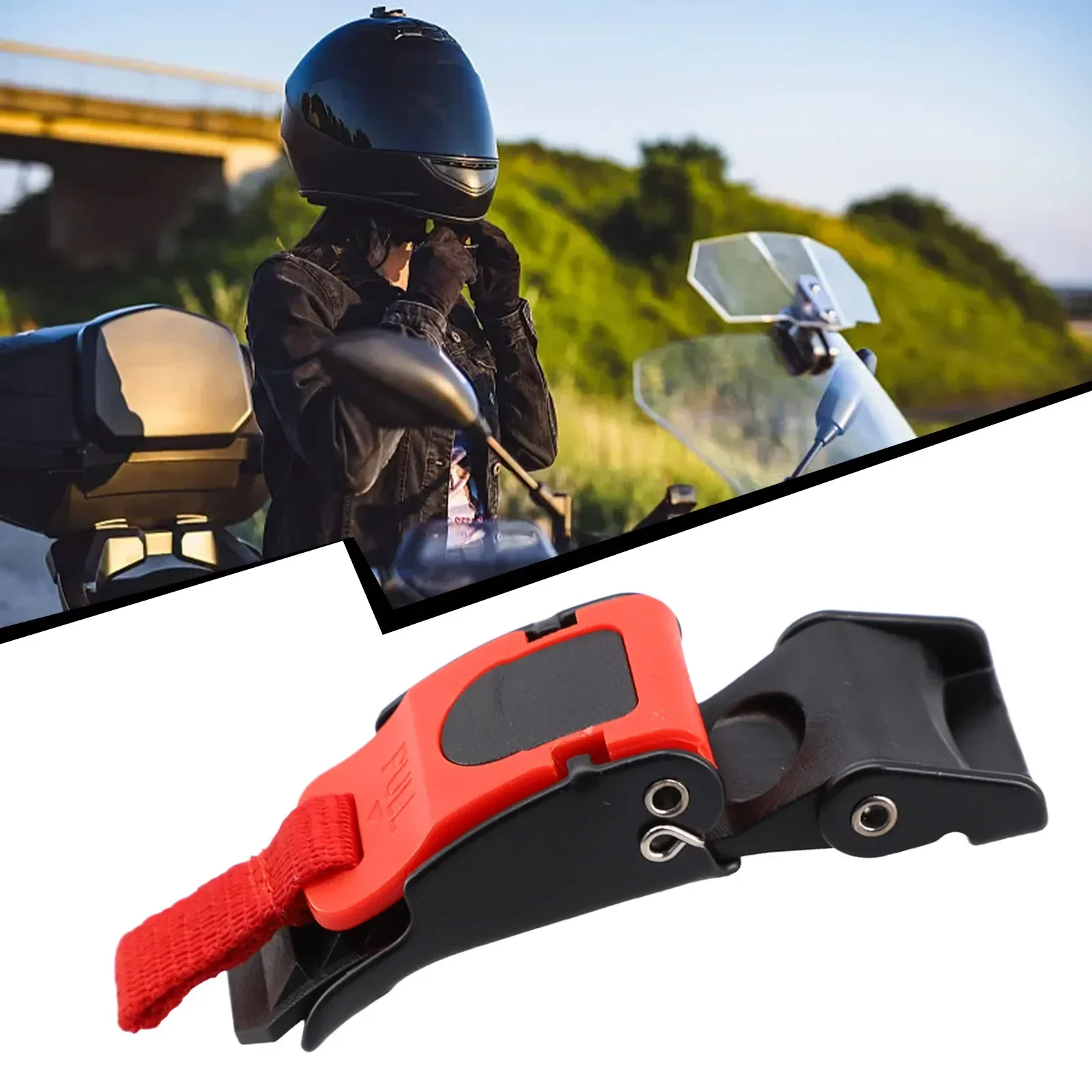 Universal Release Buckles Motor Bike ATV Helmet Chin Strap Speed Sewing Clip Quick-Release Buckle Black+Red Plastic Part