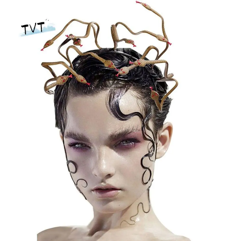 

PVC Snake Halloween Headband hairband Stage Performance Props Masquerade Party Headpiece Headwear Black