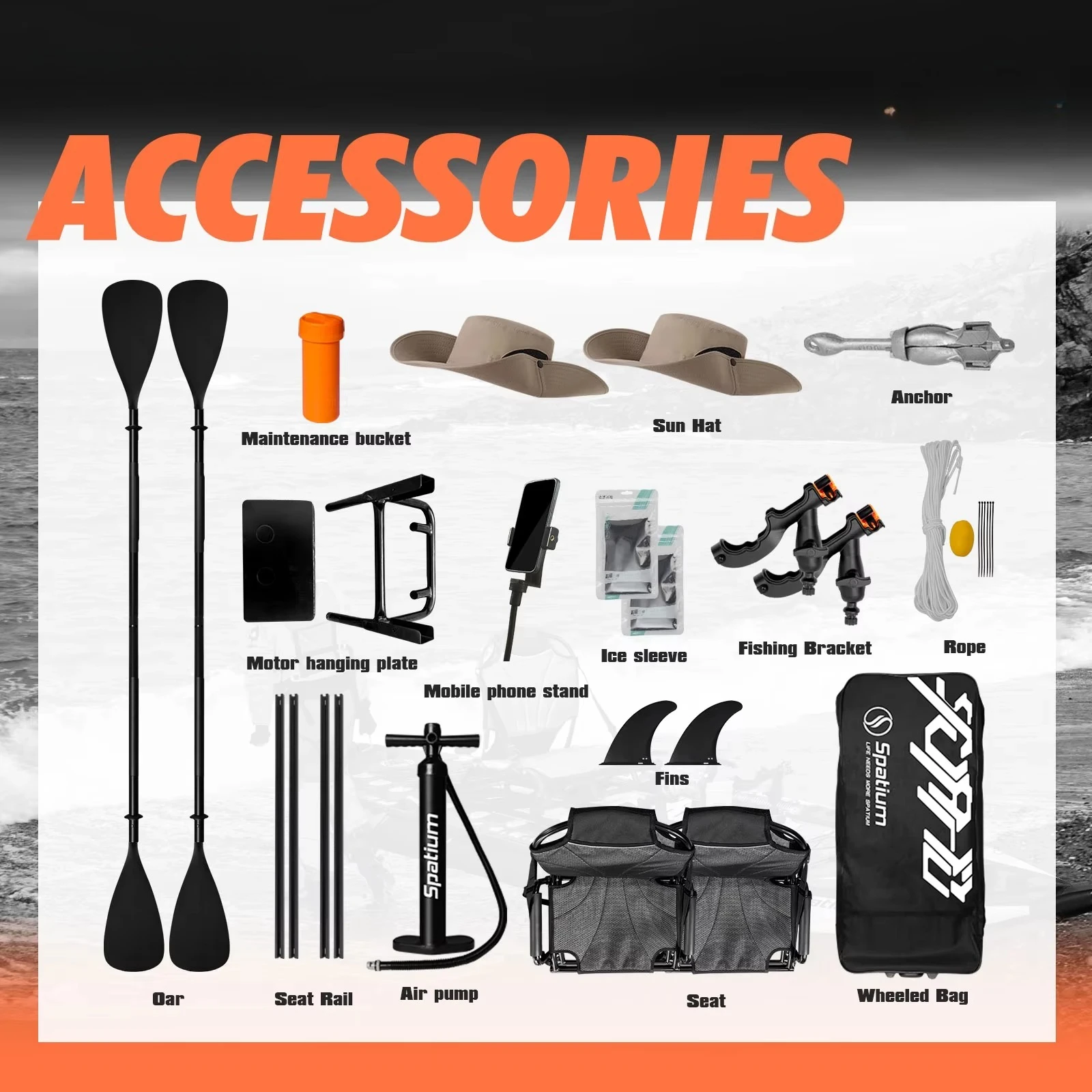 Inflatable 2 Person Fishing Paddle Board Inflatable  Water Bike Pedal Boat Kayak  with Accessories for Fishing - view 6