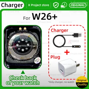 W26 + Smart Watch Watch Cable Cable Cable Smartwatch 6 Magnetische 2 Magnetpins 2 Power Power USB Originalunterstützung DT100 W37 W26 6 Hauptverkaufsladegerät Iwo W26 - №5