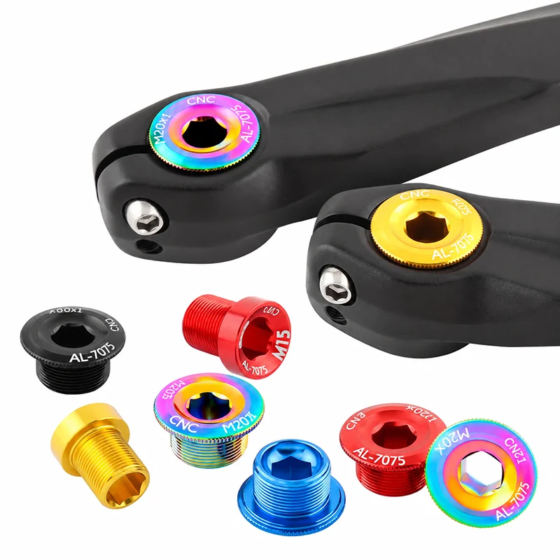 M15 M18 M19 M20 Bicycle Crank Arm Bolt CNC Aluminum Alloy Bottom Bracket Screw with Washer for MTB Road Bike