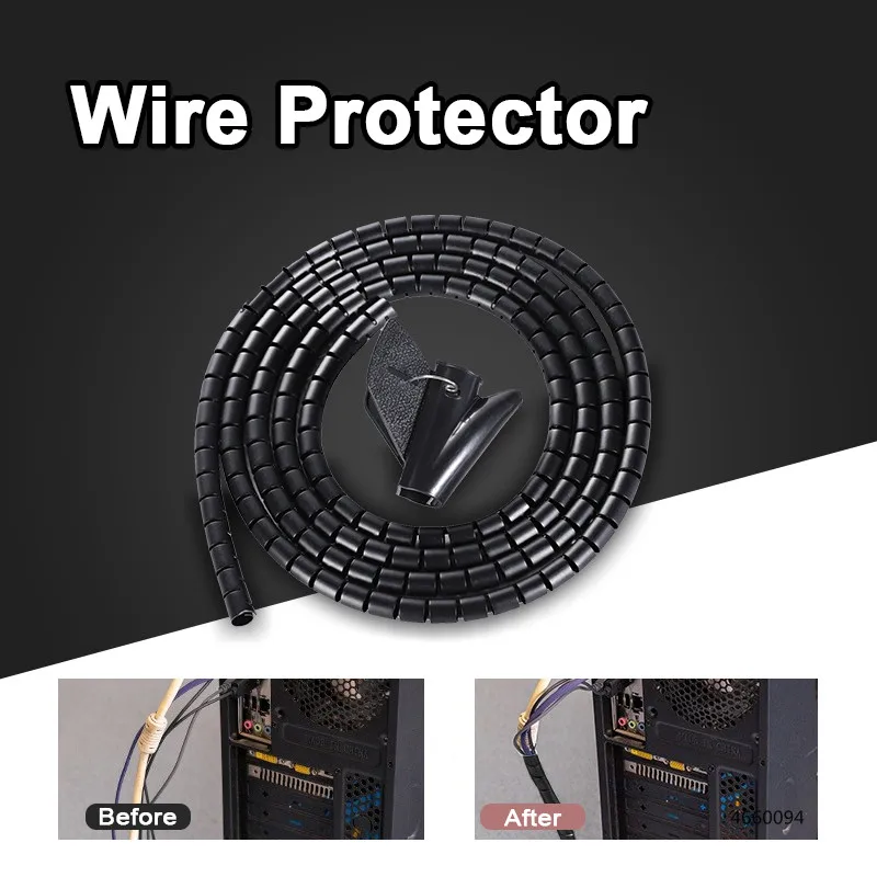 Flexible Spiral Cable Organizer USB Cable Winder Desktop Tidy Management Clips Cable Holder for Mouse Headphone Wire Tools New