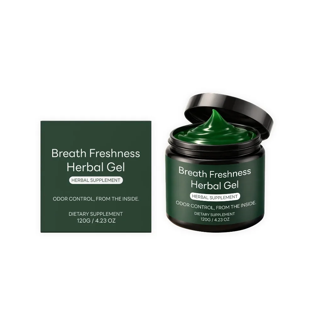 

Breath Freshness Herbal Gel 120g with Shilajit Resin, Lemon Balm Extract, Chlorophyll, Peppermint Oil, Odor Control Inside