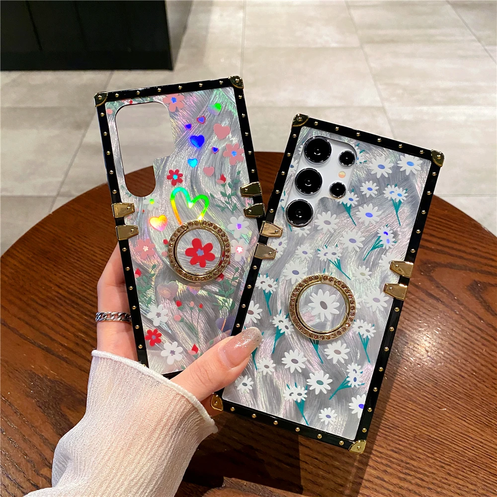 Luxury Glitter Cover Daisy Butterfly Rose Flower Case For Samsung Galaxy S25 Ultra S24 Ultra S23 Plus S22 S20 S21 S10 Note 20 10 image 4