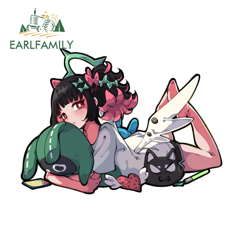 

EARLFAMILY Lying Nangong Yu Car Stickers Anime Zenless Zone Zero New Girl Car Gadget Decal Desktop Cute Caravan Vinyl Auto Decor