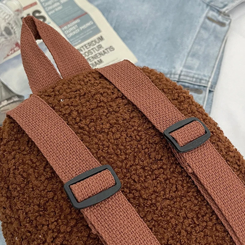 Frauen Rucksack adrette Stil Frauen Blumen Druck Plüsch Rucksack lässig Damen kleinen Rucksack Mini Rucksäcke Umhängetasche