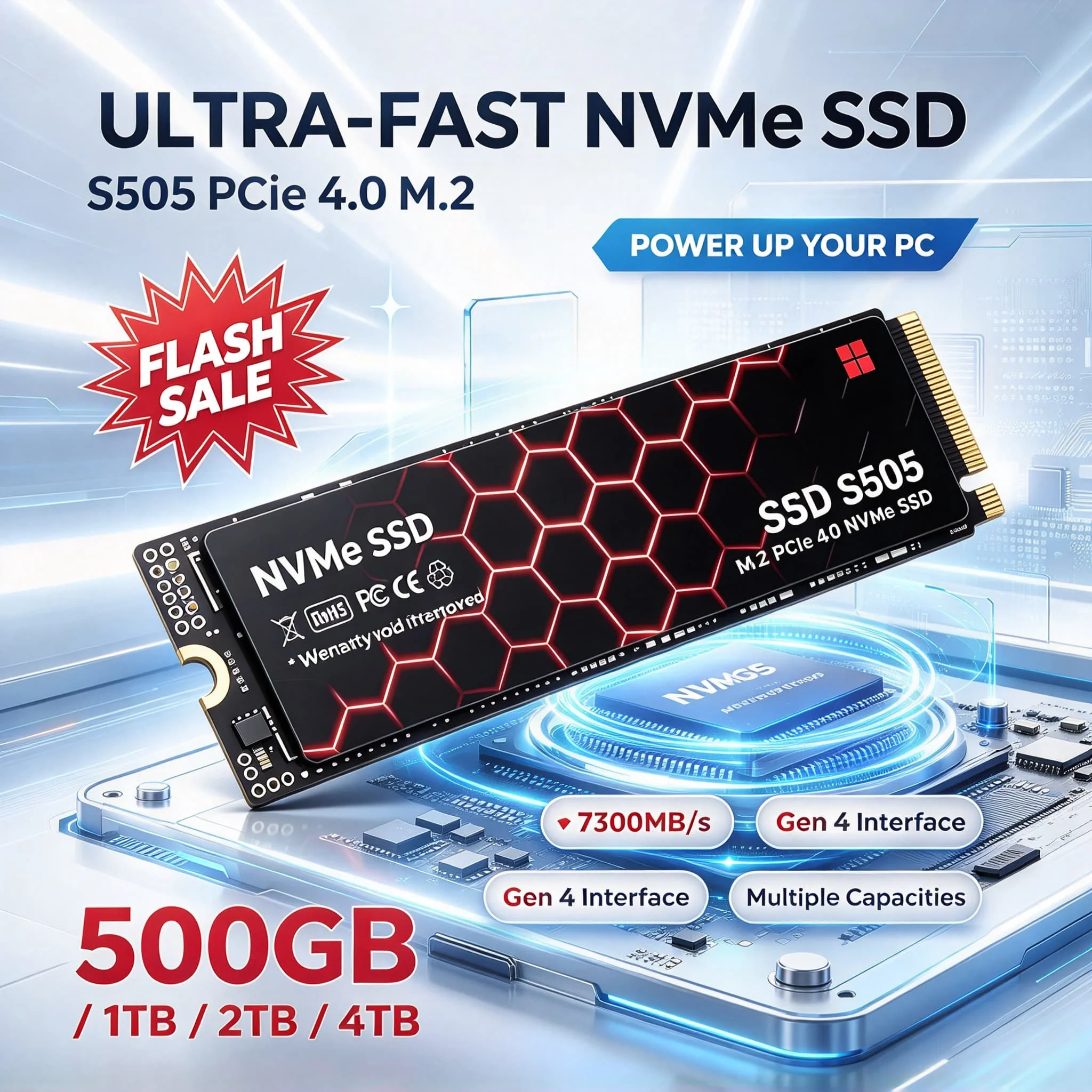 Daily Data Backup New S505 500GB 1TB 2TB 4TB M.2 NVMe PCIe 4.0 SSD Internal Solid State Disk Laptop Desktop PC Max Pro Ultra
