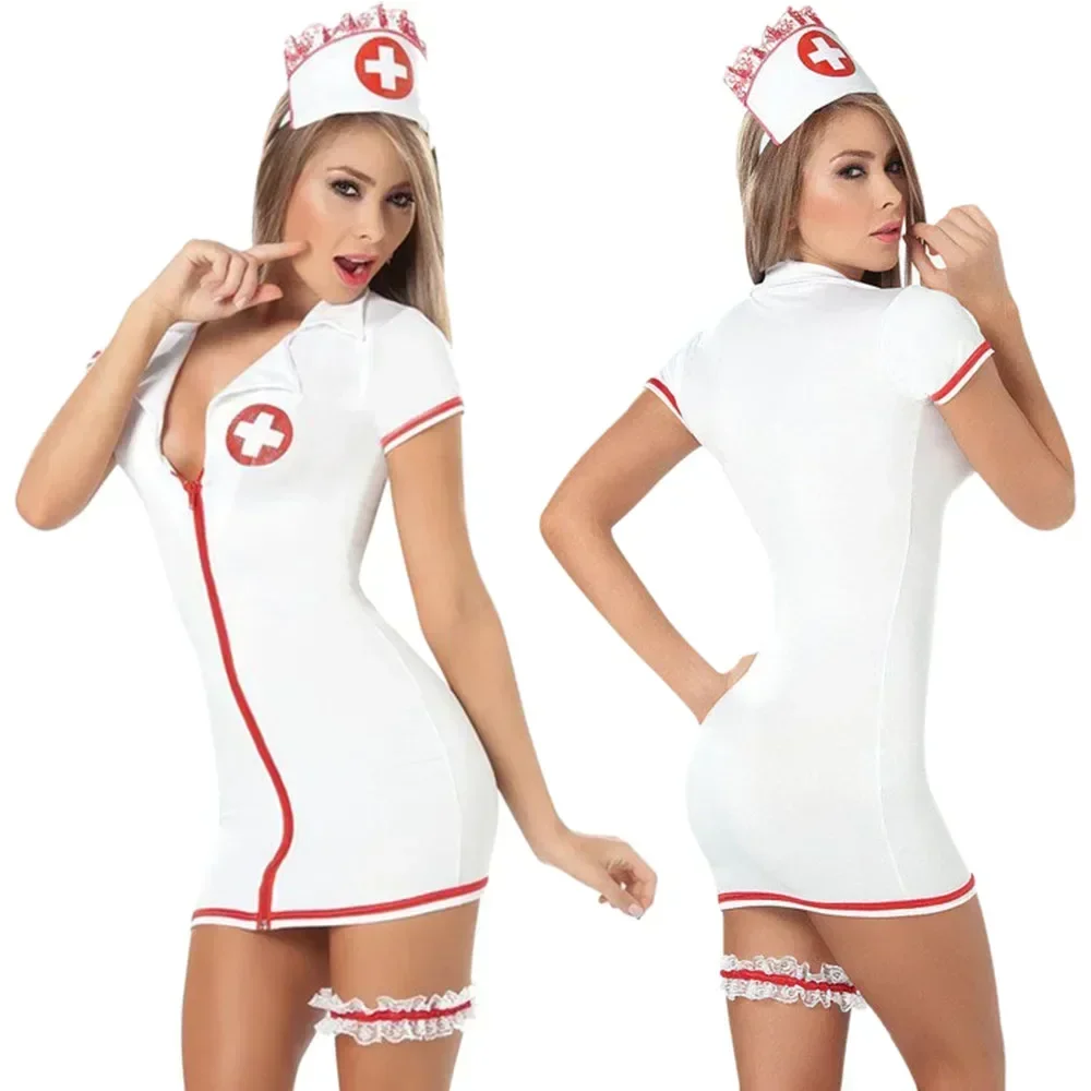 Sexy Nurse Costume Uniform Set for Women, Exotic Costumes Manufacturer Wholesale Cosplay  Kawaii Lingerie  Vestidos  Elbise