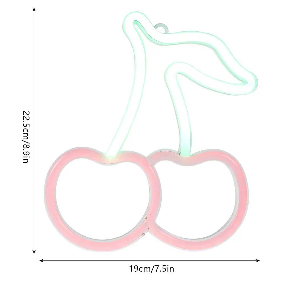 Cherry Neon Lamp LED Neon Signs lampada USB e striscia di luce al Neon alimentata a batteria IP65 impermeabile da appendere alla parete luce