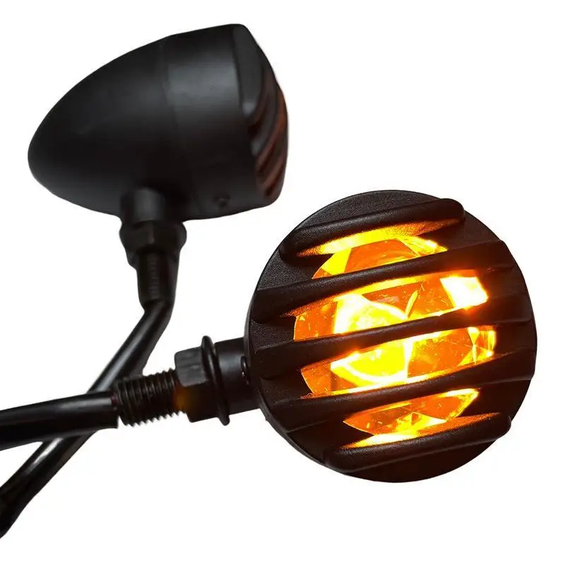 Motorcycle Turn Signal Lights Universal Bullet Grill Indicator 1PCS Impact Resistant for Cafe Racer Motorbike Repair Parts