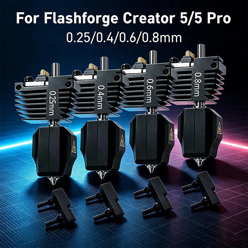 4 pcs Hotend Kit for Flashforge C5 Pro Extruder Replacement Assembly With Silicone Cleaning Brush for Creator 5 Print Head