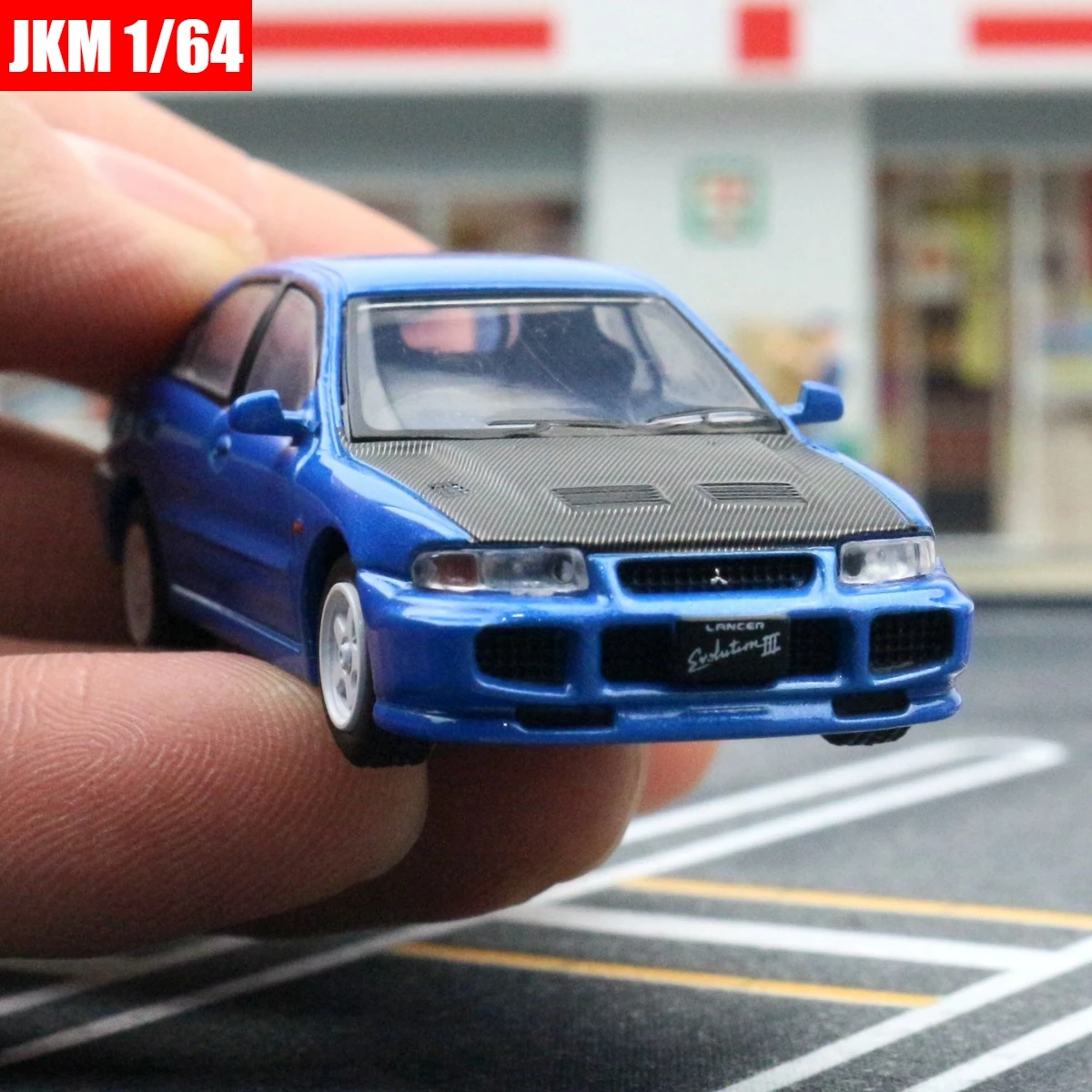 Mitsubishi-modelo en miniatura Evolution EVO 3 Ⅲ, vehículo de juguete Premium JKM 1/64, ruedas gratis, regalo de colección de aleación fundida a