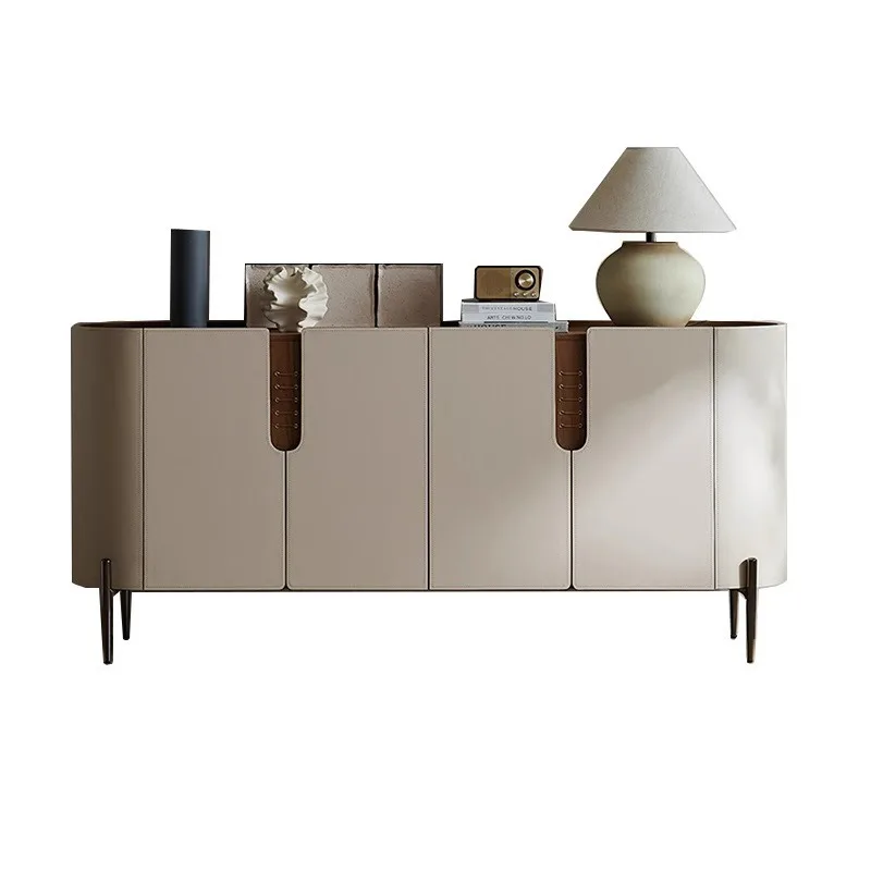 

Italian saddle leather 35cm rock slab dining side cabinet modern living room locker small apartment household door porch cabinet