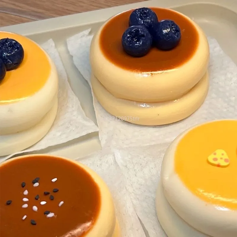 Squishy Strawberry Blueberry Soufflé Stress Relief Toy Sensory Fidget Toys for Kids Adults Anxiety Relaxation, Squeeze Gift