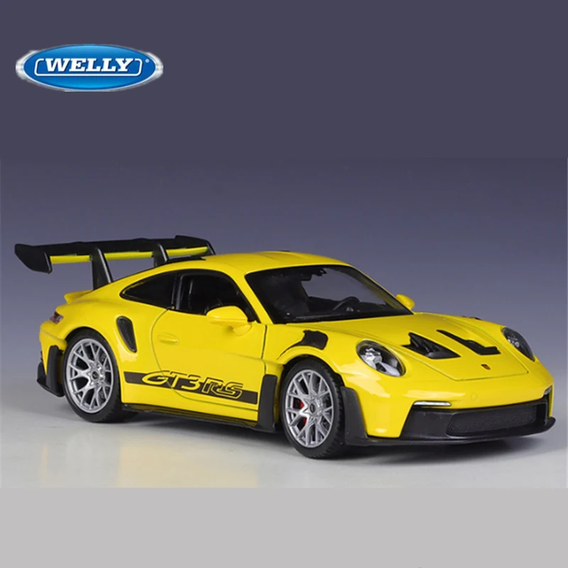 Welly 1:24 Porsche 911 GT3 RS Alloy Sports Car Model Diecast Metal Toy Track Racing Vehicles Car Model Simulation Childrens Gift