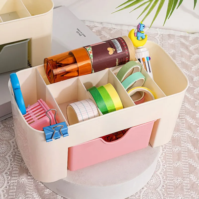 Eenvoudige Desktop Opbergdoos Student Briefpapier Sorteren Rekken Lade Cosmetische Box