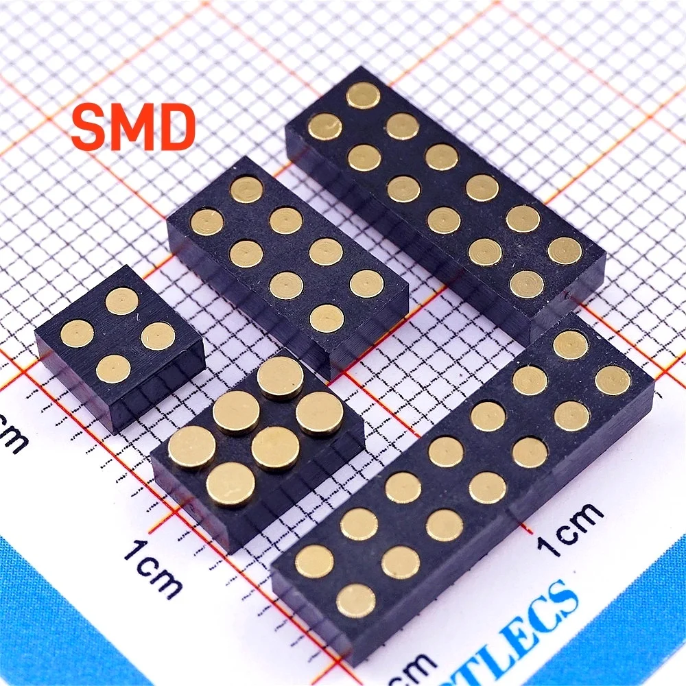 SMD PAD 2.54 MM Pitch Flat Face Contact 3.0mm Height Target Modular Connector for Spring Loaded Pogo Pin Female 2 Rows