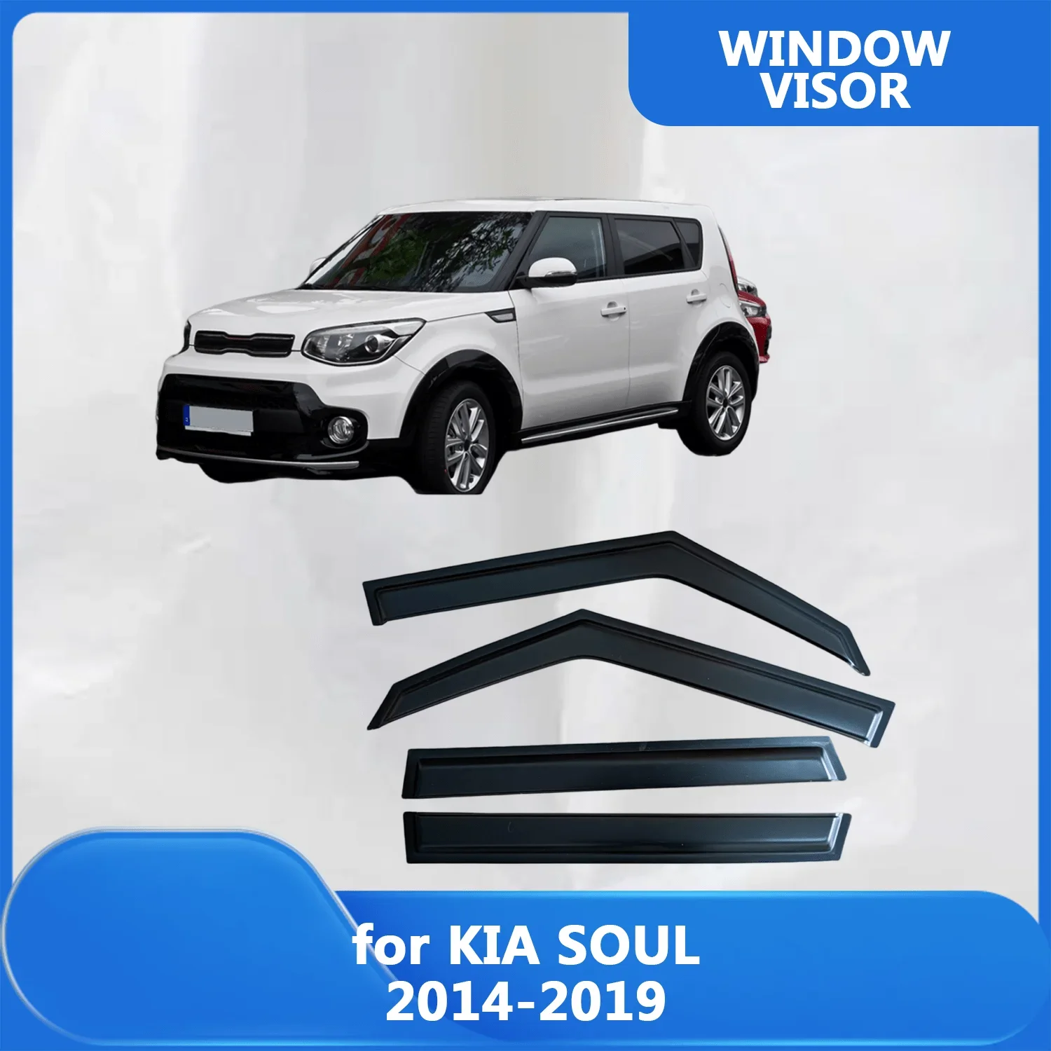 

Window Visor for KIA SOUL 2014 2015 2016 2017 2018 2019 Wind Deflectors Rain Guards Door Visor Vent
