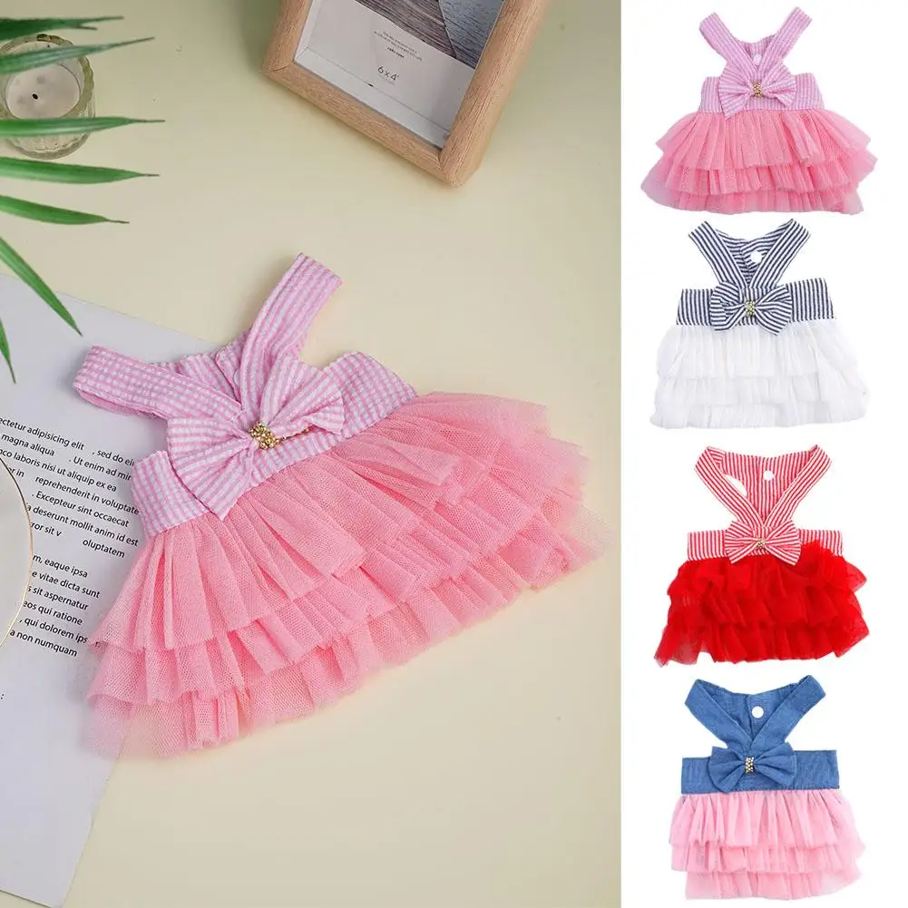 

Small Pet Summer Dress Lace Skirt Pet Clothing Chihuahua Clothes Apparel Princess Pet Puppy Skirt Product Stripe Puppy O3g7