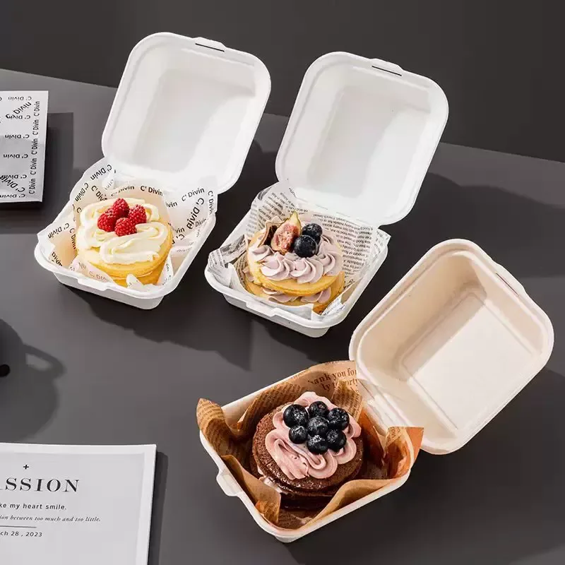 Cake Box Food Grade Disposable Dessert Packaging Container Tiramisu Burger Sandwich Storage Case for Bakery Party Picnic
