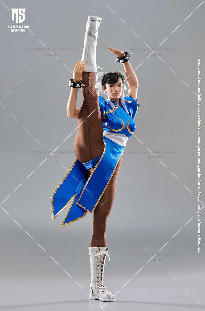 In Stock STAR MAN MS-008 1/6 Scale Blue Female Fighter Chun-Li 12Inch Action Figure Full Set Model Toys Cheongsam/Jumpsuit Ver.