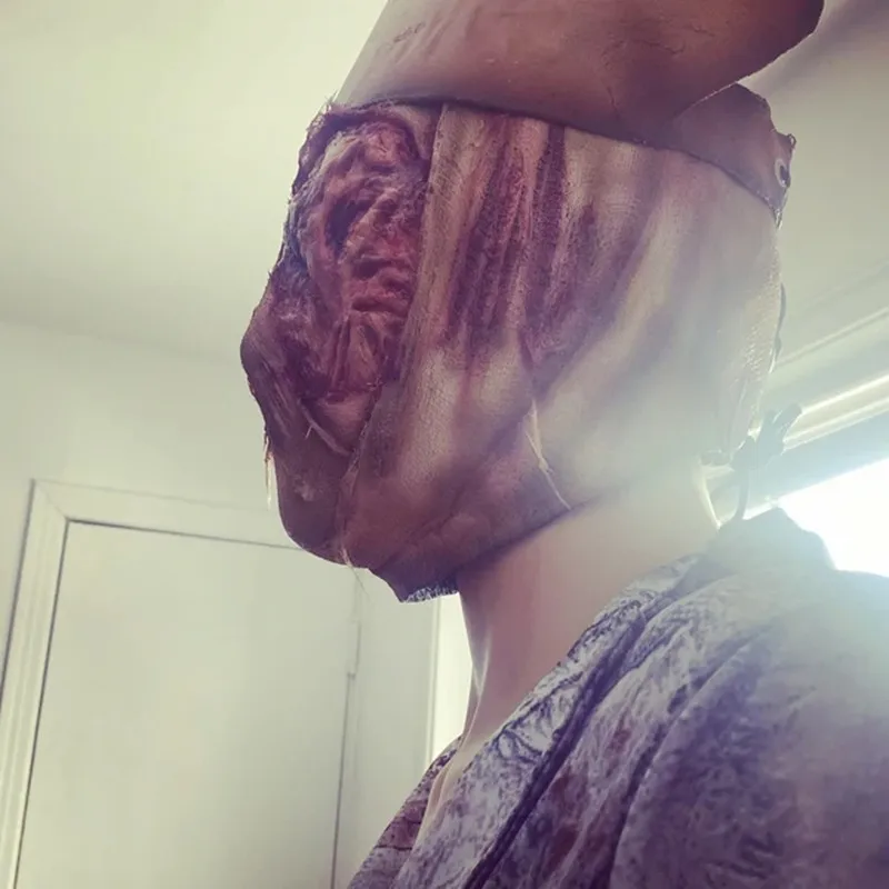 Gorąca gra Silent Hill bez twarzy pielęgniarka Cosplay maska Horror krwawe maski lateksowe kostium na Halloween rekwizyty dla dorosłych wysokiej jakości