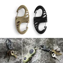 5/10 PCS Portable Outdoor Climbing Hook S Type Carabiner Dual Buckle Mini  Keychain Outdoor Camping Plastic Steel Climbing Hook