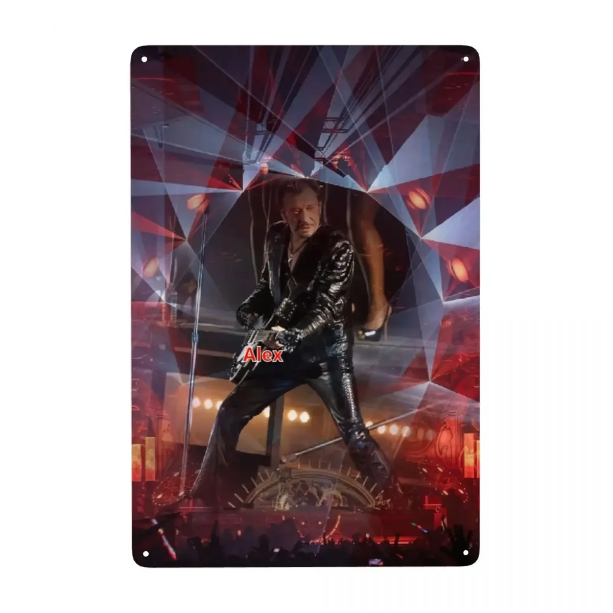Panneau métallique Vintage Johnny Hallyday pour chanteur de musique, Plaques en étain de Rock français personnalisées, décoration de maison pour Pub, café, cour, 12x8 pouces