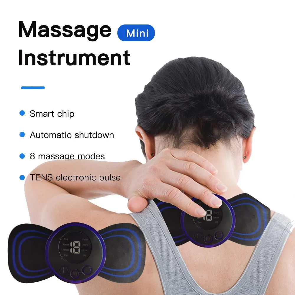 ﻿  Electric EMS shoulder Neck Massager Cervical Waist Back Body Massage Patch Stimulator Massageador Portable Gel Pad Sticker