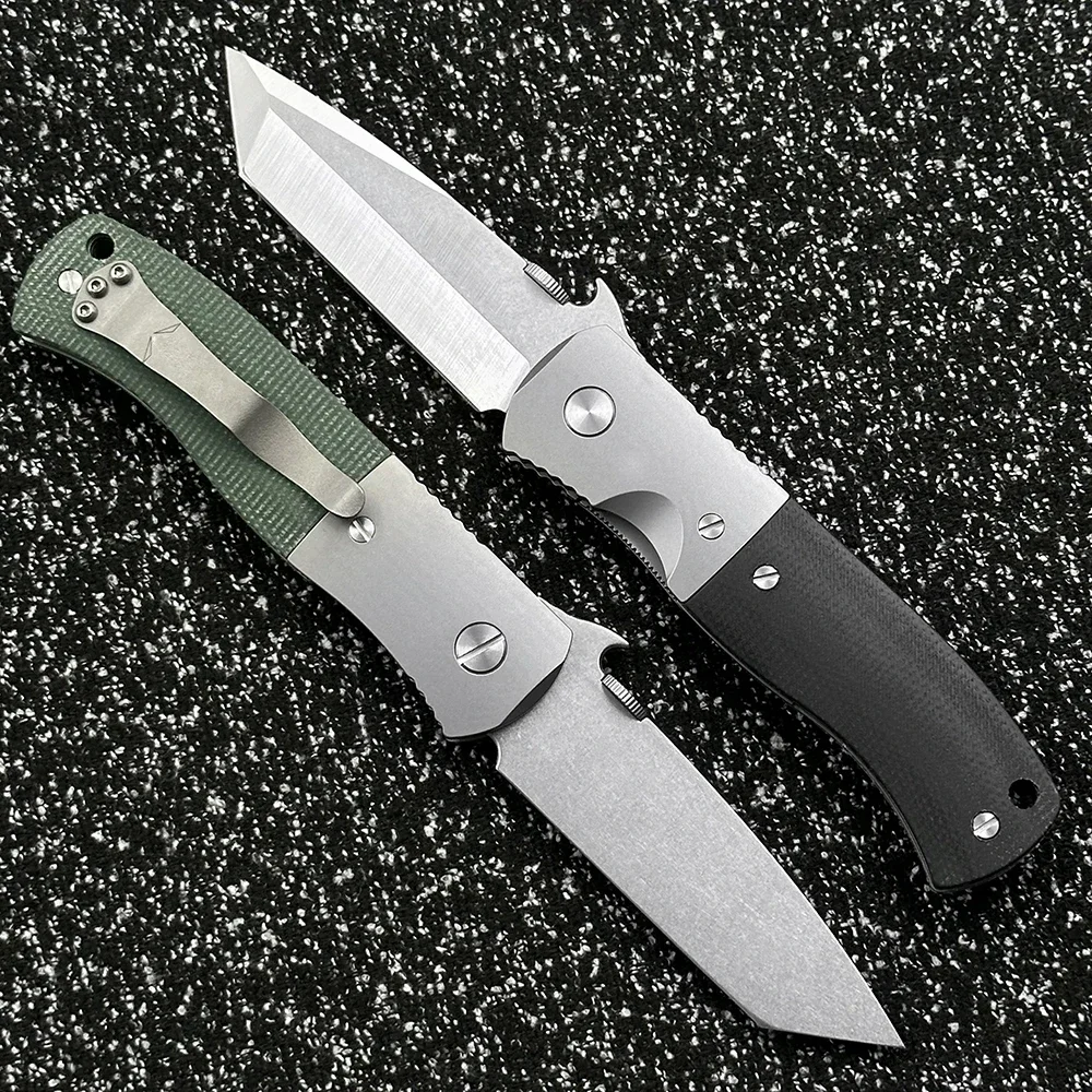 ใหม่ AUS-10 ใบมีด CQC7 Wave เปิดคู่แถวแบริ่งเซรามิคไทเทเนียม Micarta Handle Camping การล่าสัตว์ EDC เครื่องมือมีดพับ
