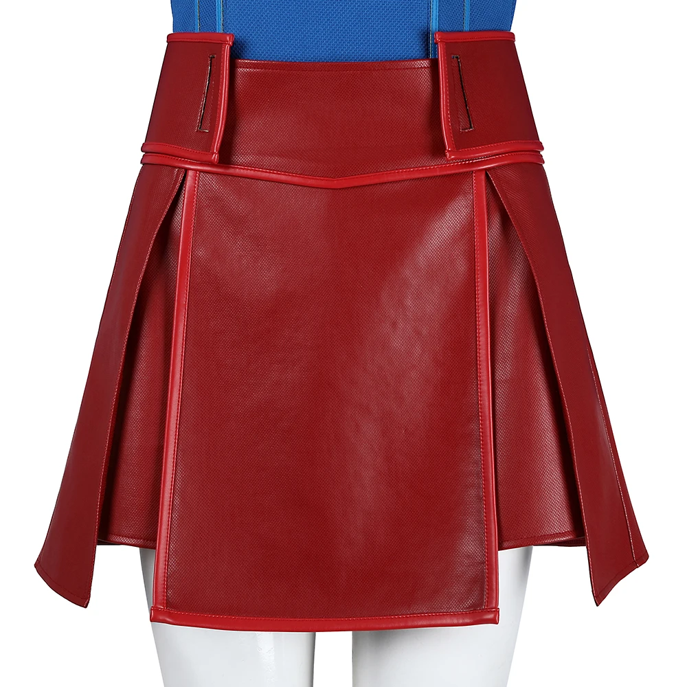 بدلة كارا زور إل التأثيرية باللون الأزرق تنورة حمراء عباءة ملابس كارا دانفرز للهالوين بدلة لعب الأدوار بدلة معركة #5