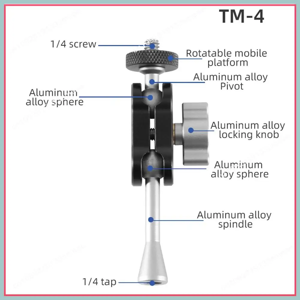 N94R Double Ball Head Super Clamp Universal Adjustable Magic Arm Bracket Clamp Mount 1/4 Thread Adapter For DSLR Cameras TM-3