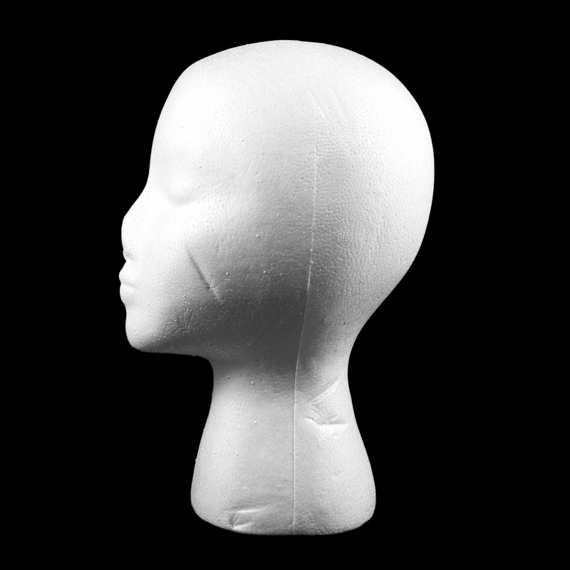 5Pcs 27.5 X 52Cm Dummy / Mannequin Head Female Foam(Polystyrene) Exhibitor For Cap, Headphones