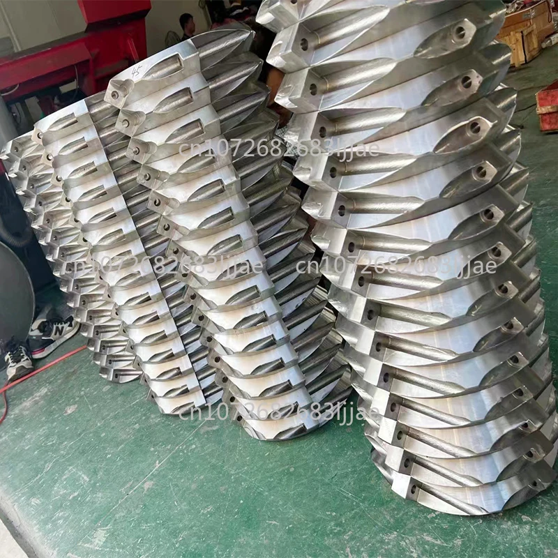 Double shaft single motor scrap metal used coconut shredder chipper blade