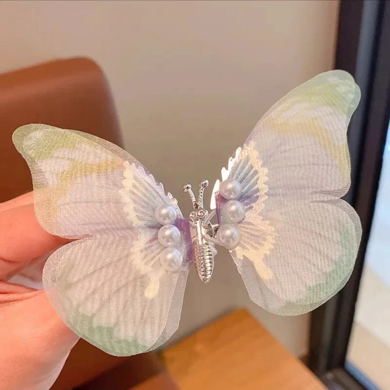 Butterfly Hair Clips Suitable for Adults and Children Butterfly Pearl Hair Clip Moving Wings Hair Accessories Hairpin Headwear