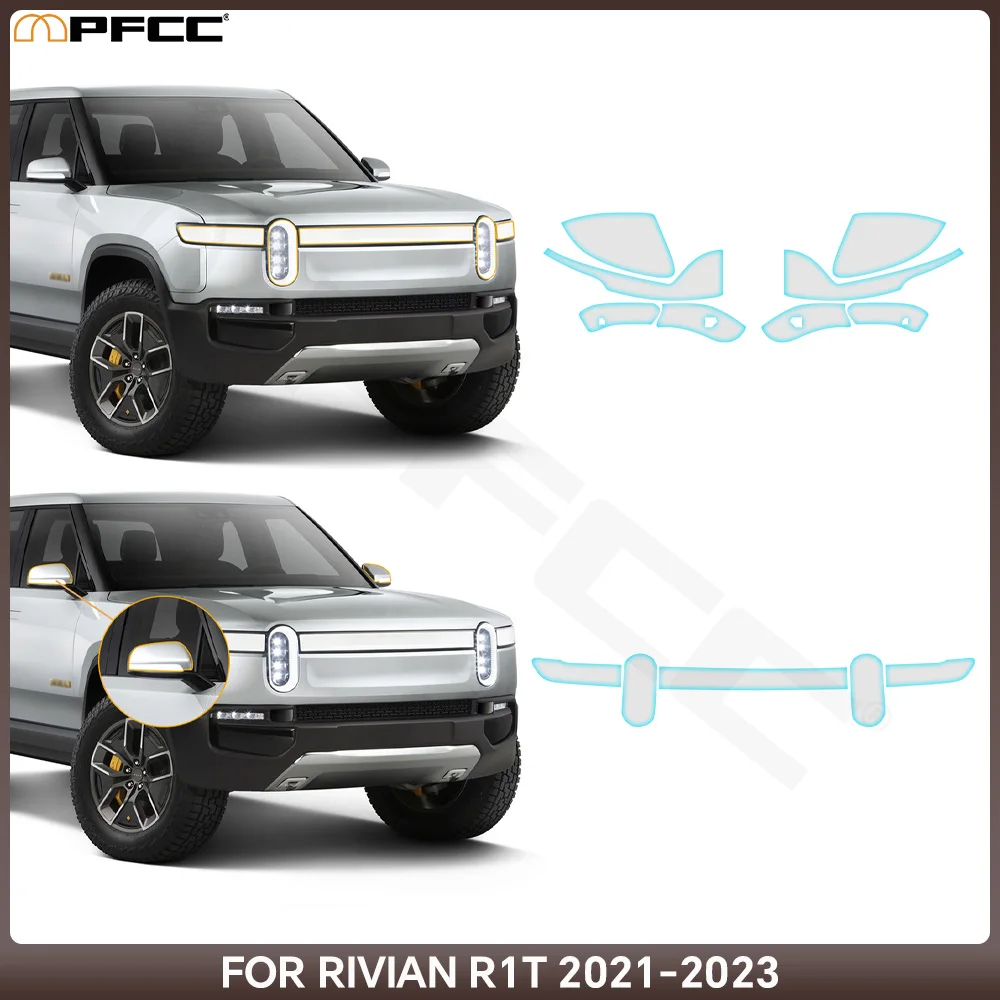 

Headlight Rearview TPU Paint Protective Film For Rivian R1T 2021 2022 2023 Pre-cut PPF Clear Bra Anti-scratch Invisible Cover