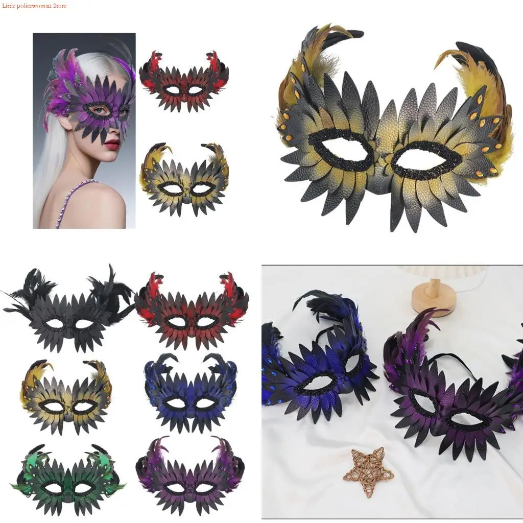 

F92D Adjustable Half Face masquerades Mask Owl Accents Ergonomic Design For Costume Parties And Stage Performances