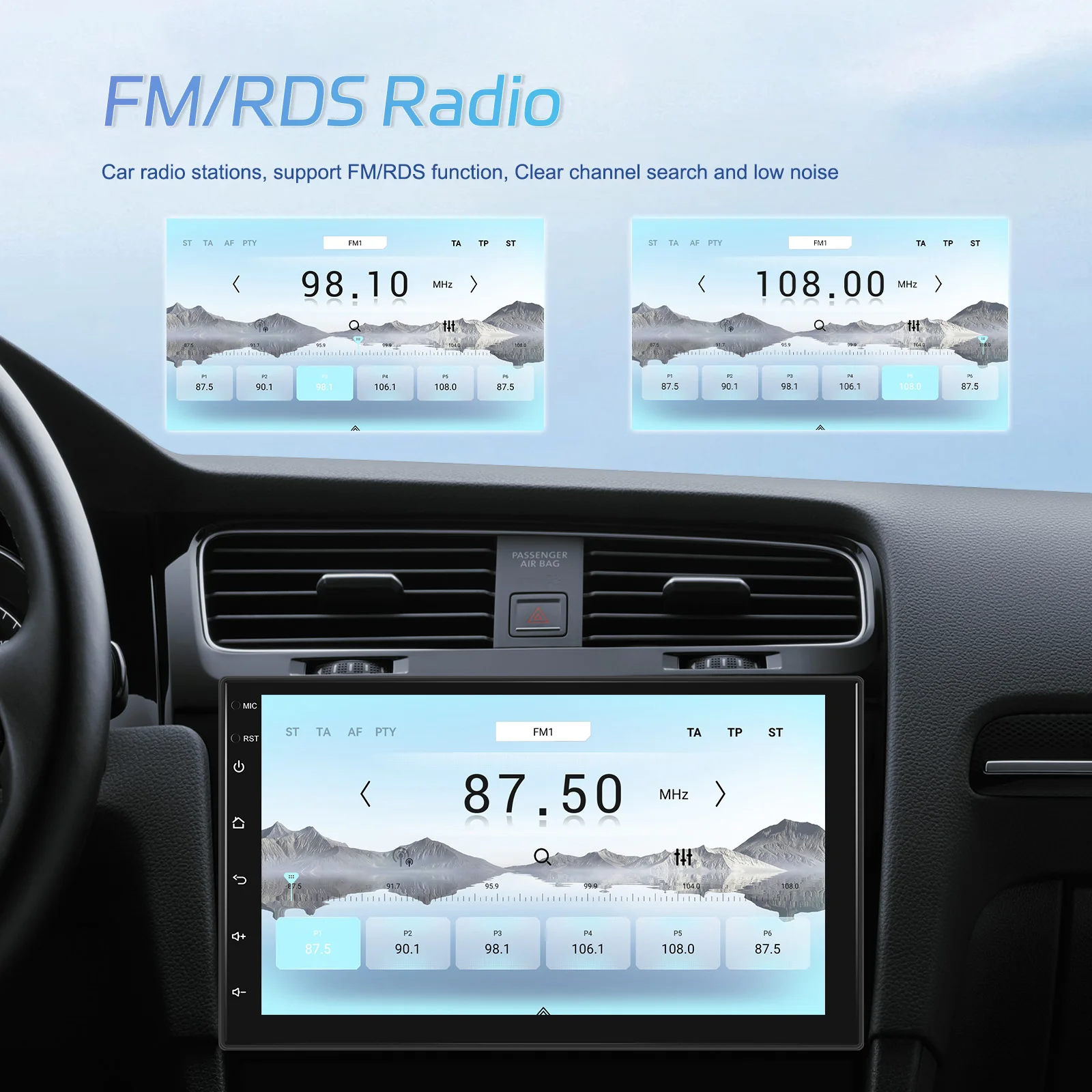Podofo 2Din 4+64G Android Autoradio Snapdragon 8-Kern Universelles Intelligentes Autosystem Carplay Android Auto GPS WLAN Mirror Link – Detail 17