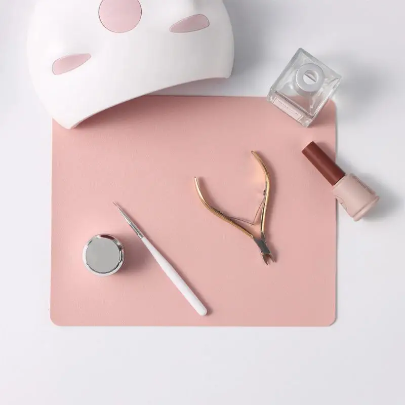 Foldable Nail Art Table Mat PU Leather Studio Desk Mat Nail Armrest Cushion Waterproof Hand Rest Pad Easy Cleaning Manicure Mat