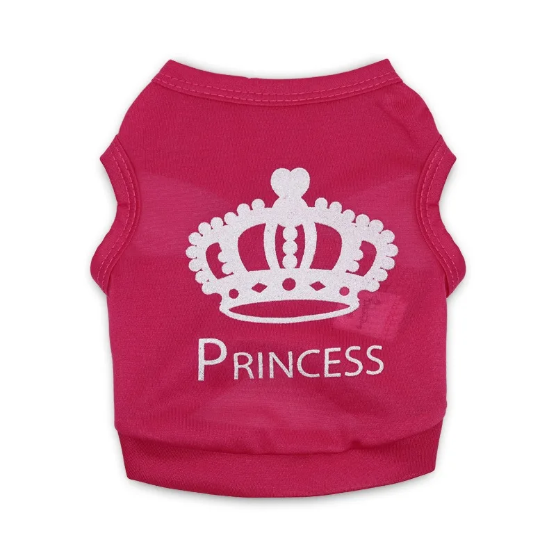

Cute Crown Pet Clothes Dog Summer Vest Yorkshire Sleeveless Pullover Small and Medium Dog Breathable T-Shirt