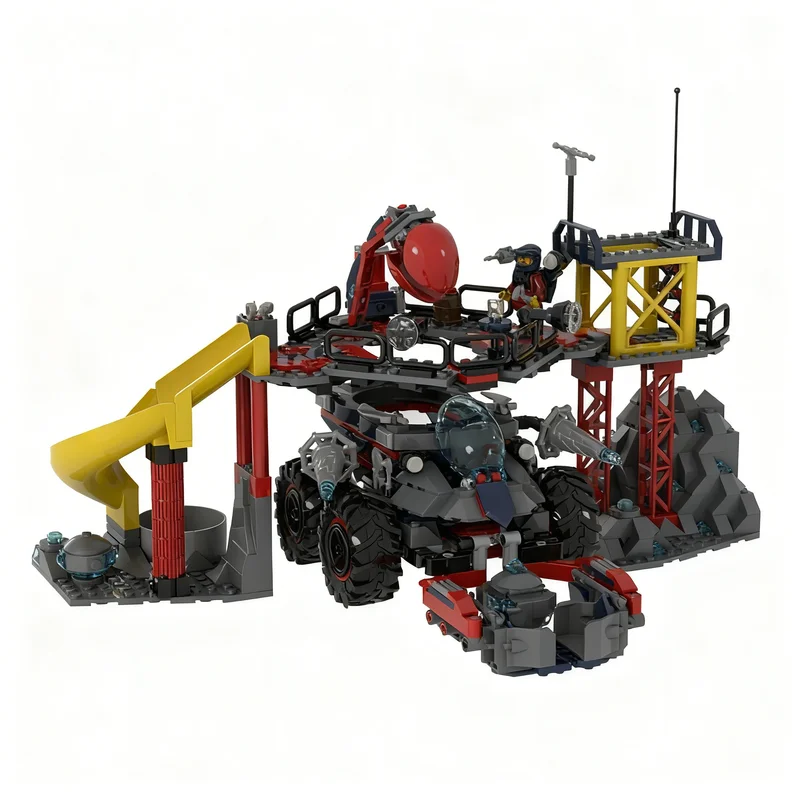 677pcs MOC Lunar Mining Command Base BrickLink Designer Program Model Building Blocks Architecture Toys Christmas Gifts