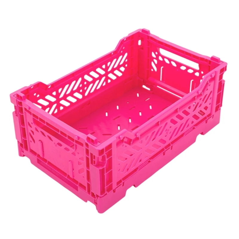  Collapsible Storage Basket Stackable Plastic Storage Bin for Kids Toy Snacks Makeup Supplies Kitchen Drawer Organization