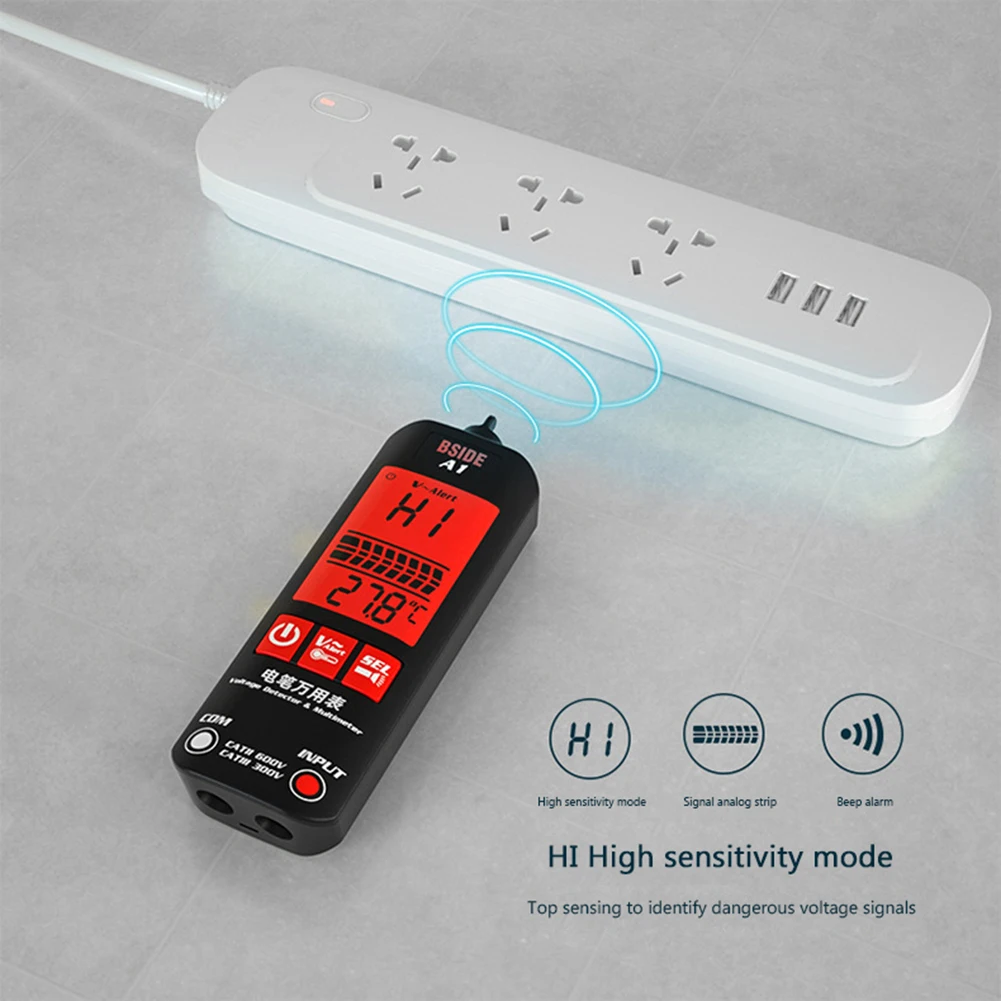 Multímetro Digital inteligente A1, probadores de transistores, verdaderos valores eficaces inteligente, medidor de capacitancia eléctrica automática, resistencia a la temperatura